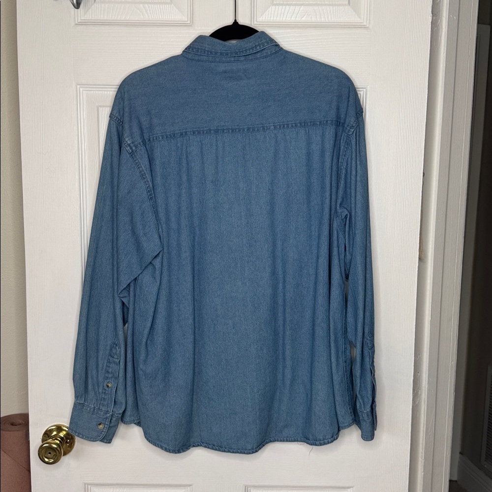 Coosa County Classic Blue Denim Button Down Men’s Long Sleeve Shirt. Sz 2XL. - Picture 4 of 5